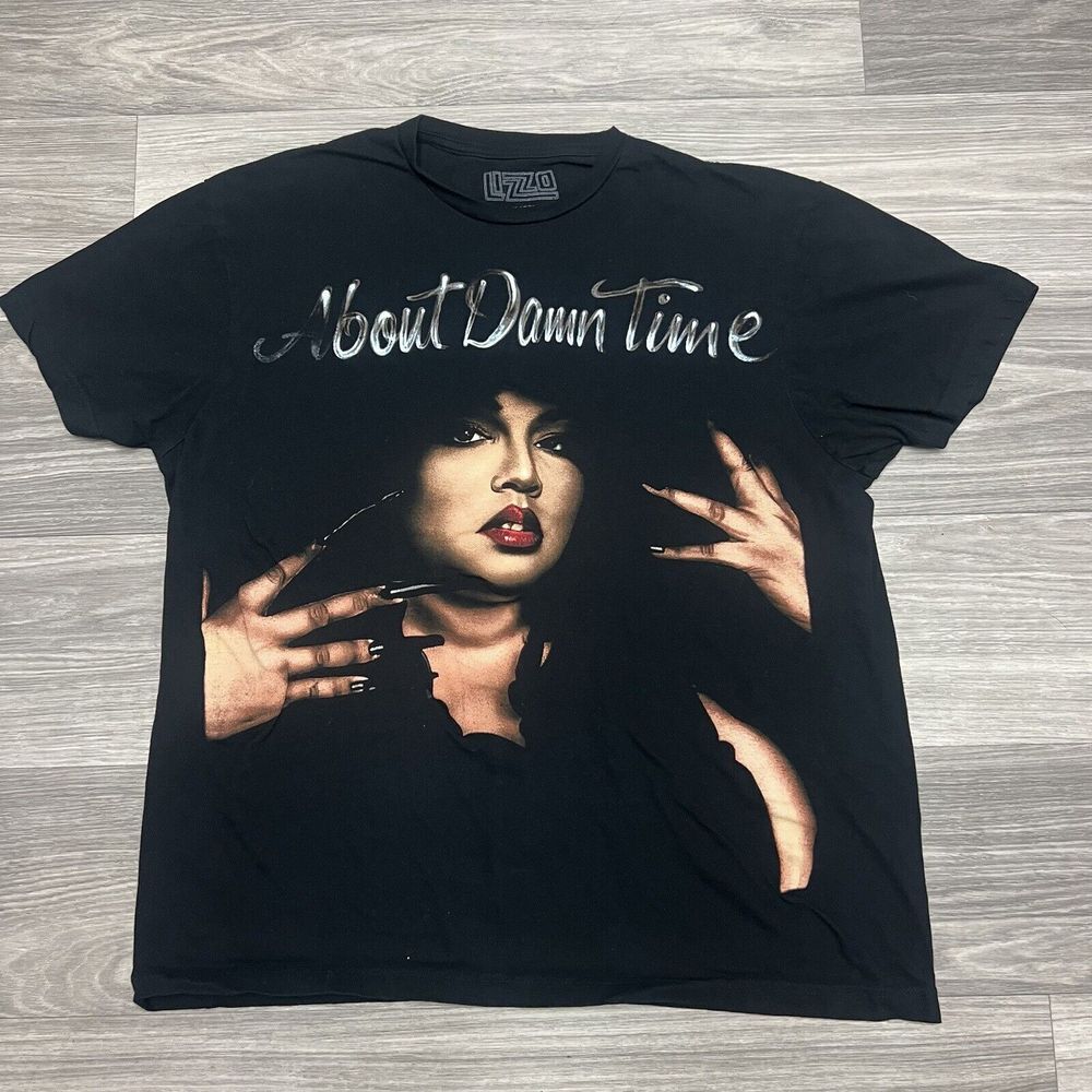 Lizzo About Damn Time T Shirt Adult XL Black Rap HipHop Graphic AOP City Girl